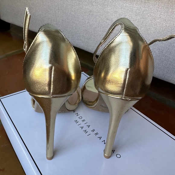 ALEXANDRIA BRANDAO ALI HEEL - WOMEN’S STRAPPY STILETTO HEELS IN GOLD - Picture 8 of 13